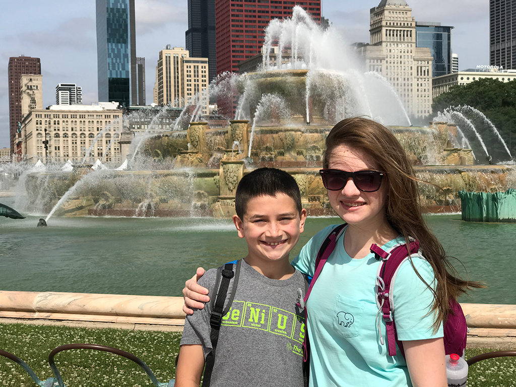 Natalie and Carter Bourn at Buckingham Fountain