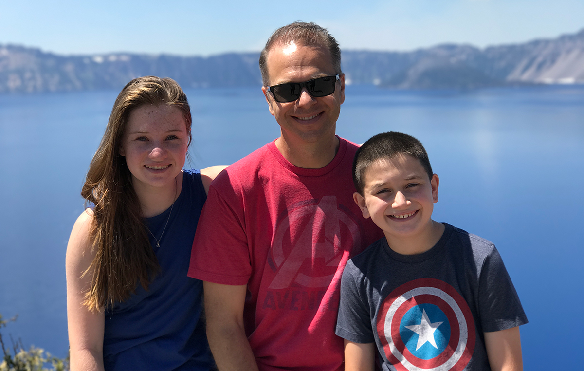 Natalie, Brian, and Carter Bourn at Crater Lake