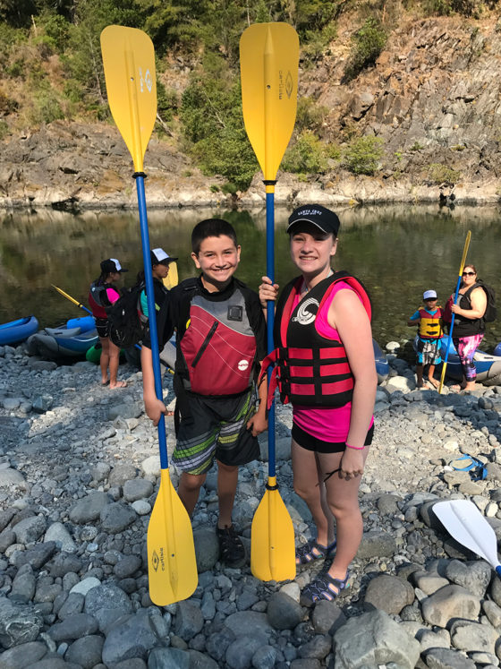 Carter and Natalie Bourn getting ready for a kayaking trip