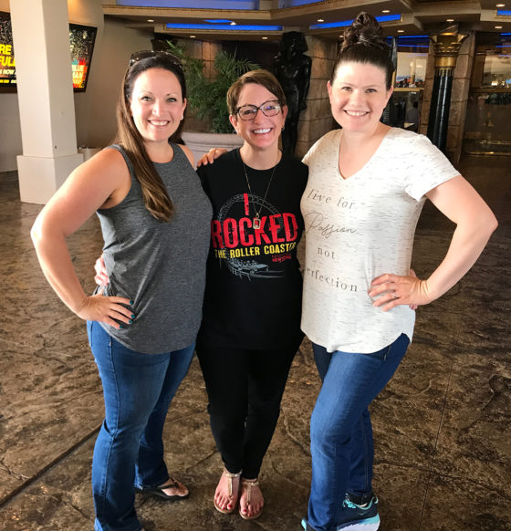 Jennifer Bourn with Mom Linda and sister Kimberly
