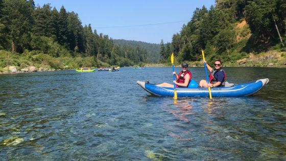 Jennifer and Natalie Bourn on a Half Day Smith River Kayaking Trip