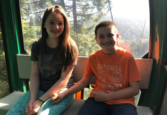Natalie and Carter Bourn Riding the SkyTrail Gondola at Trees of Mystery