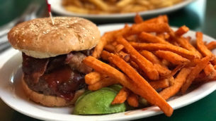 Eel River Brewing Burger and Fries