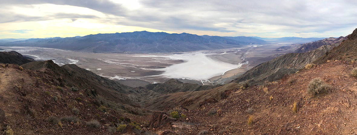 Panoramic View from Dante's View of Death Valley and Badwater Basin