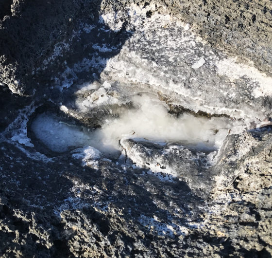 Salt Deposits on Lava Flow