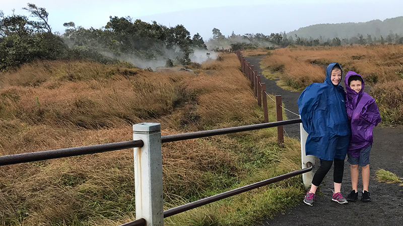 Natalie and Carter Bourn at the Hawaii Volcanoes National Park Steam Vents