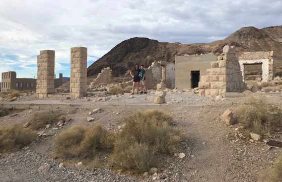 Natalie and Carter at Rhyolite Ghost Town near Death Valley National Park