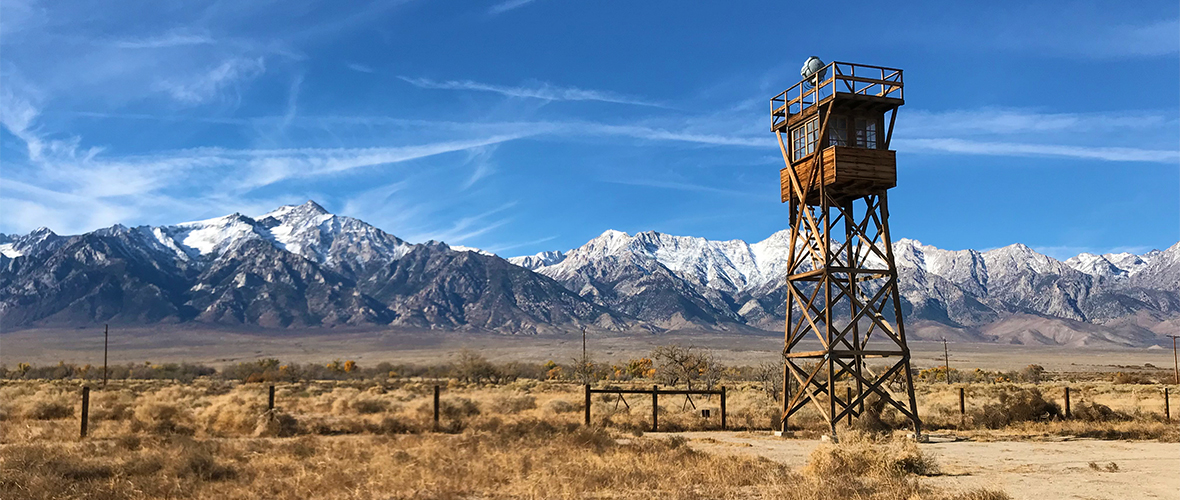 Reconstructed Guard Tower at the Manzanar National Historic Site in California