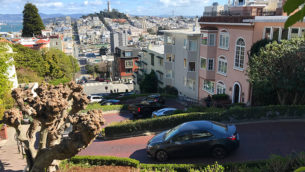 Driving Lombard Street in San Francisco