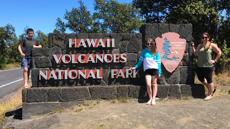Hawaii Volcanoes National Park Entrance Sign