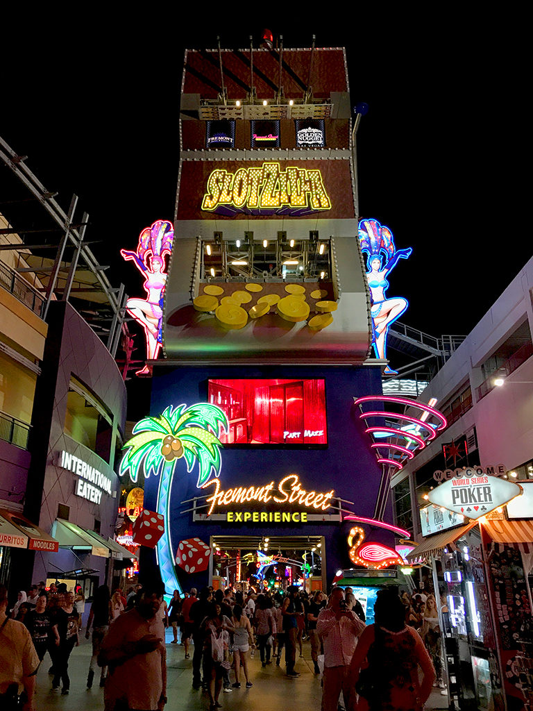 SlotZilla Zipline and Zoomline Above Fremont Street In Las Vegas