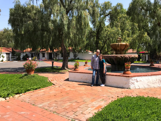 Brian and Natalie Bourn at the Mission San Diego Fountain