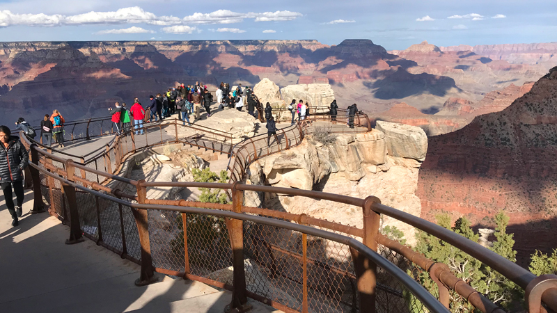 Mather Point Overlook on the South Rim Trail of the Grand Canyon