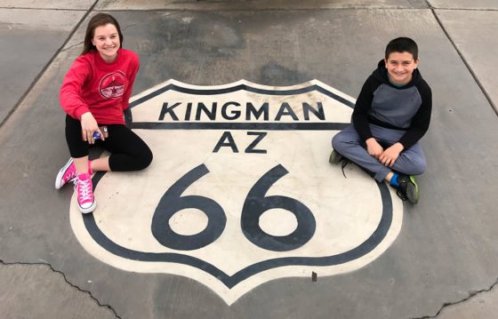 Natalie and Carter Bourn Route 66 in Kingman, Arizona