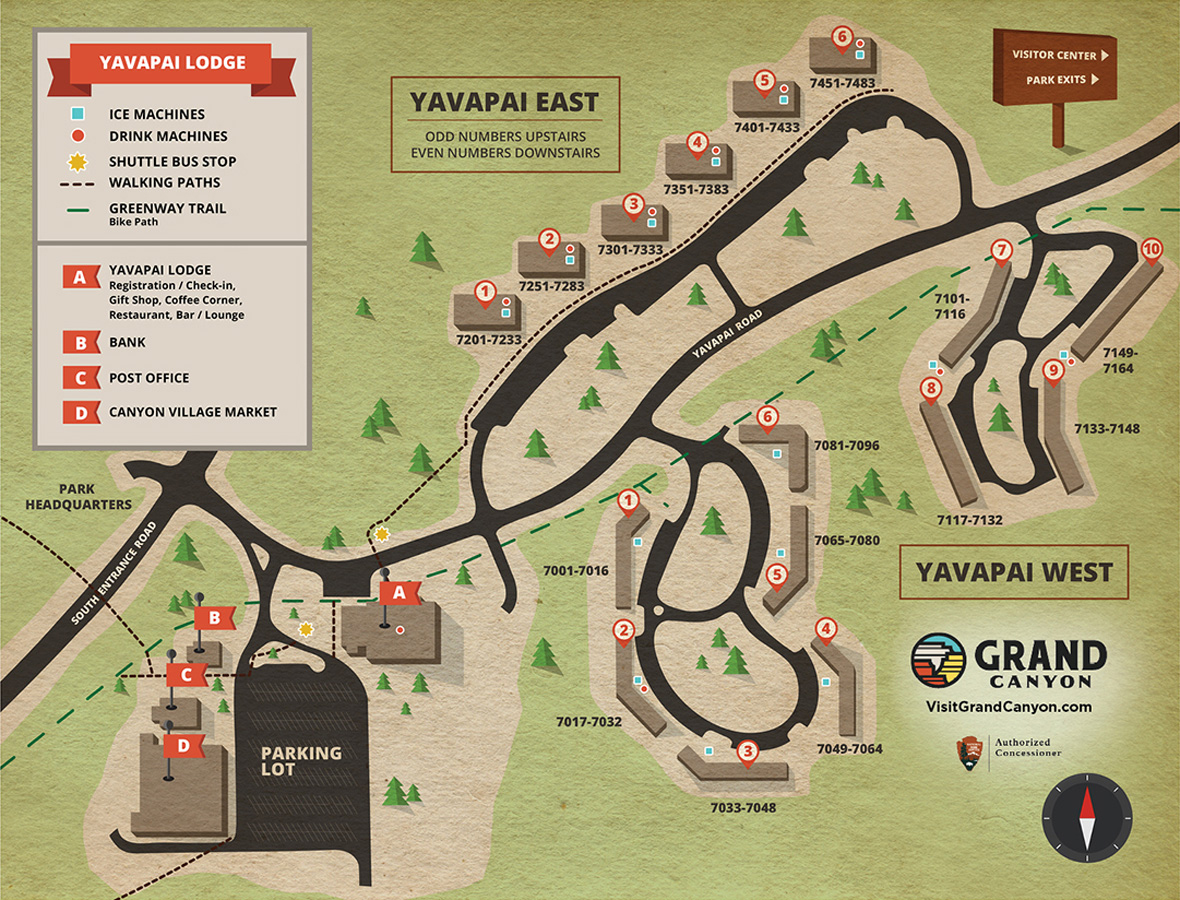 Yavapai lodge in grand canyon village at grand canyon national park