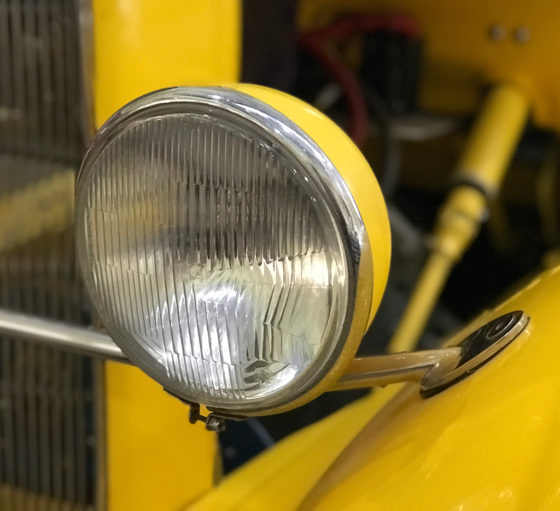 Electric Vehicle Headlight Closeup