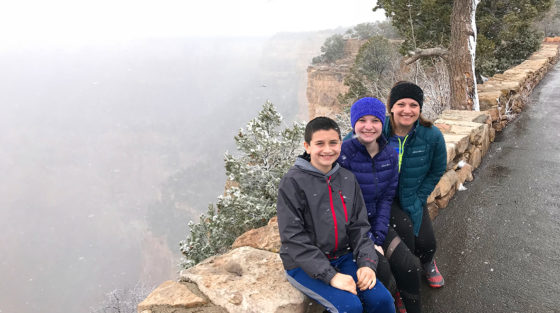 Carter, Natalie, and Jennifer Bourn In The Grand Canyon Snow