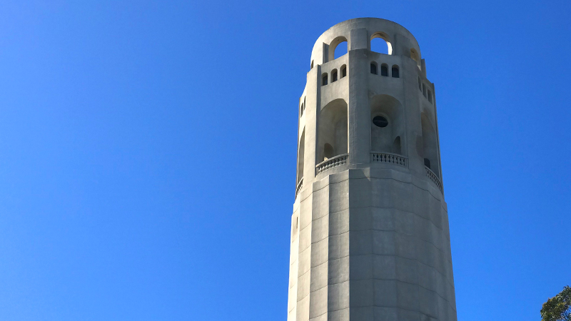 Coit Tower on Telegraph Hill in San Francisco