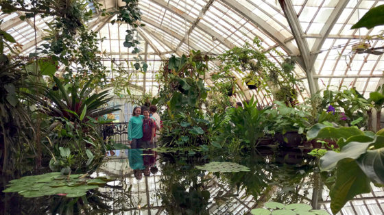 Natalie and Carter Bourn in the Conservatory of Flowers Victorian Glass Greenhouse