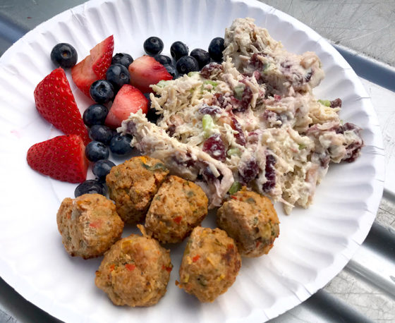Meatballs, Chicken Salad, And Mixed Berries