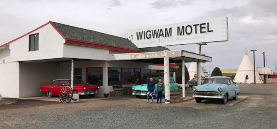 Natalie and Carter Bourn at the Wigwam Motel on Route 66
