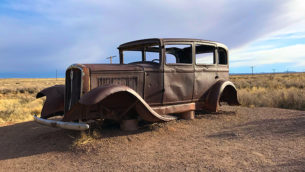 Old Studebaker at the Route 66 Monument at Petrified Forest National Park