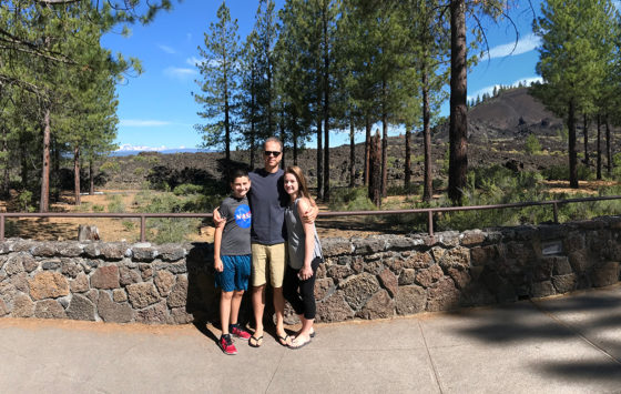 Carter, Brian, and Natalie Bourn at the Newberry Lava Butte