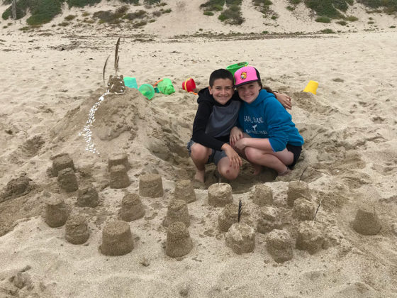 Natalie and Carter Bourn Francis State Beach Sand Castles