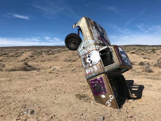 Nevada's Car Graveyard Covered In Graffiti