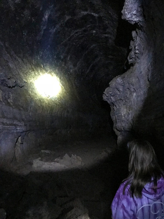 Flashlight Inside Lava River Cave
