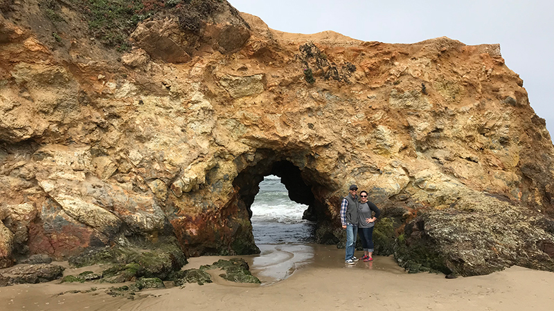 Rock Arch At Pescadero State Beach in California