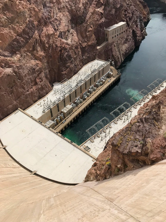 Looking Down At The Bottom Of Hoover Dam