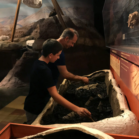 Brian and Carter Bourn Excavating Dinosaur Bones