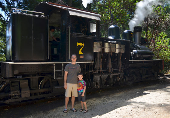 Brian and Carter Bourn at Roaring Camp in 2013
