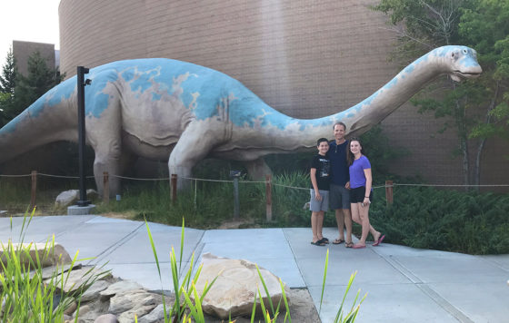 Carter, Natalie, and Brian Bourn at A Museum In vernal Utah