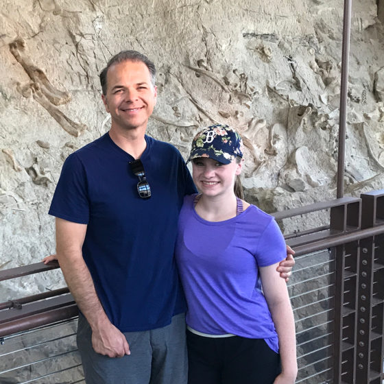 Brian and Natalie Bourn at the Dinosaur National Monument Wall Of Bones