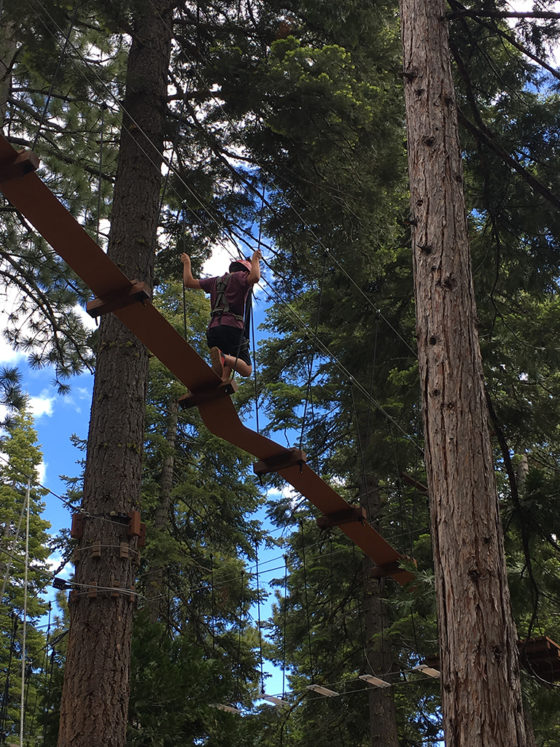Carter Bourn at the Tahoe Treetop Ropes Course