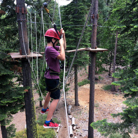 Carter Bourn Trying Out The Tahoe Treetop Adventure Park
