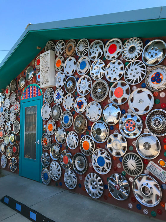 Hubcap Wall at Dick And Jane's Spot