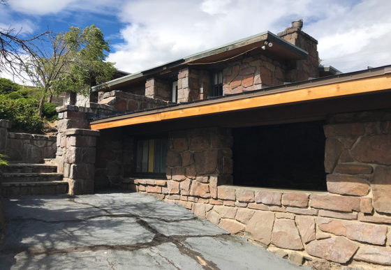 Old, Closed Visitor Center at the Ginko Petrified Forest Trailhead