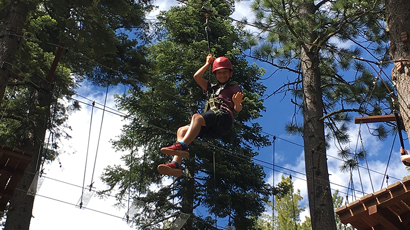 Tahoe Treetop Adventure Park At Granlibakken, A Ropes Coirse And Zipline For Families