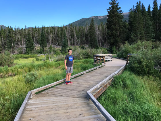 Carter Bourn on the Sprague Lake Trail in Rocky Mountain National Park