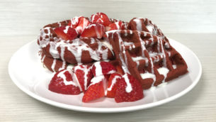 Strawberry Red Velvet Waffle Recipe