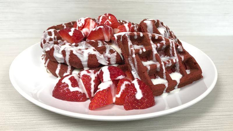 Strawberry Red Velvet Waffle Recipe