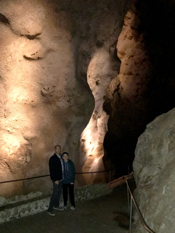 Brian and Carter Bourn on the Natural Entrance Trail of Carlsbad Caverns