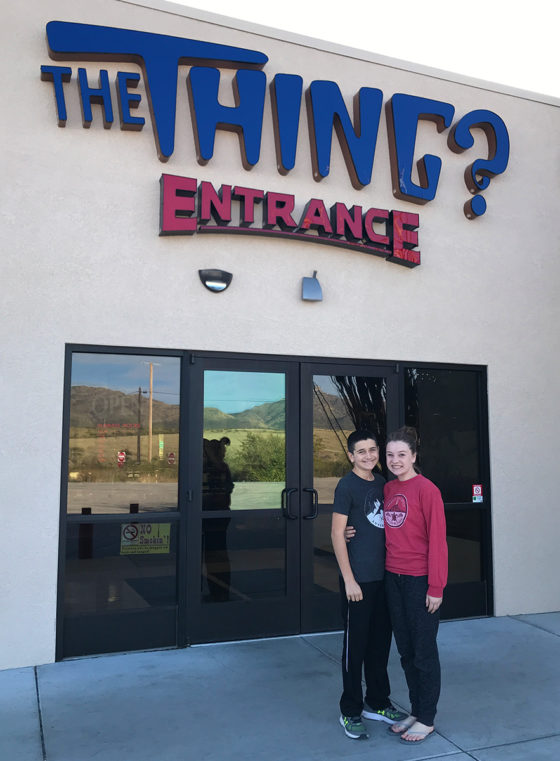 Carter and natalie Bourn at The Thing Entrance