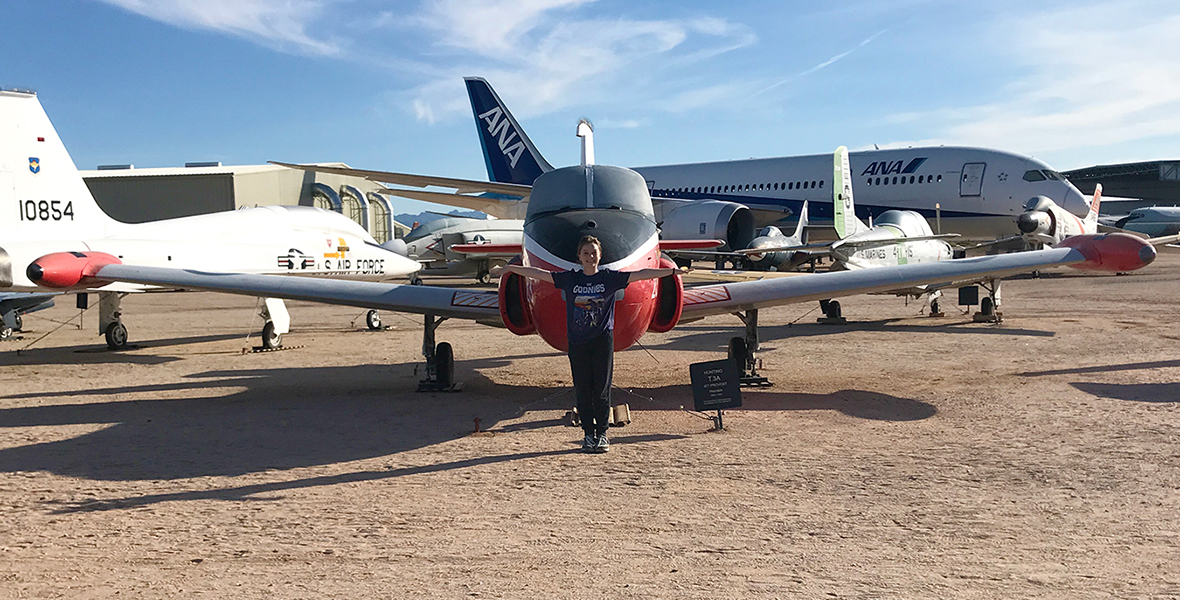 Natalie Bourn at the Pima Air and Space Museum