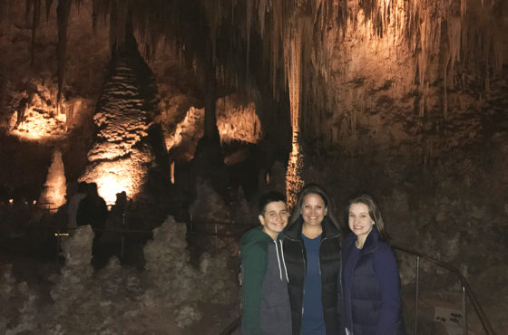 Carter, Jennifer, and Natalie Bourn at Carlsbad Caverns