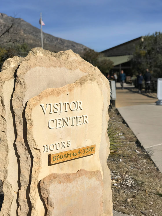 Rock Sign at the Pine Springs Visitor Center at Guadalupe Mountains National Park