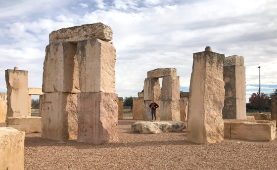 Natalie Bourn STanding In The Center of the Texas Stonehenge